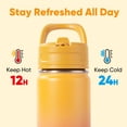 thumbnail image 5 of Daluvenix 12oz Insulated Kids Water Bottle with Straw and Carry Handle, Leak-Proof BPA-Free Stainless Steel Bottle, Orange, 5 of 10