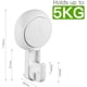 thumbnail image 3 of Potente gancho con ventosa para baño de 5 kg, gancho para ducha, ventosa para toallas, albornoz, juego de 2 ganchos de pared de plástico, soporte para utensilios de cocina, gancho para paño de cocina,, 3 of 4