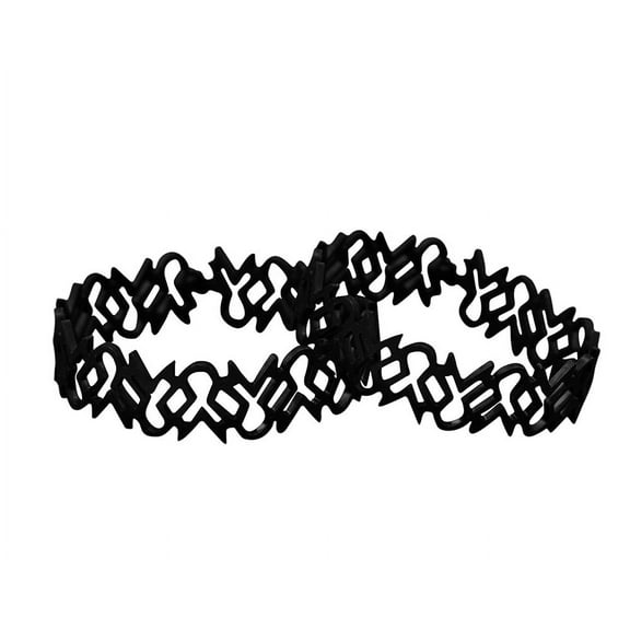 Bulk Black Ribbon Shaped Silicone Bracelets (25 Bracelets)