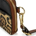 thumbnail image 4 of Badgley Mischka Leopard Vegan Leather Fabric Belt Bag in Brown, 4 of 7
