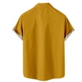 thumbnail image 3 of Camisas s Para Hombre Manga Corta Camisa de manga corta con estampado digital 3d de ocio de tendencia de moda de playa de turismo de vacaciones de verano para hombres (Gold, 4XL), 3 of 5