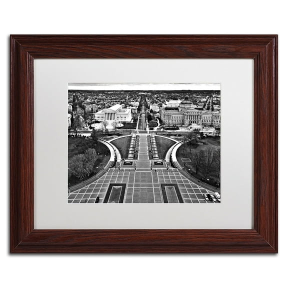 Trademark Fine Art "Washington, DC" Canvas Art by CATeyes, White Matte, Wood Frame