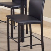 JERFIT Counter Height Dining Chairs Set of 4, Black Faux Leather Upholstered Metal Frame Kitchen Breakfast Nook Stools