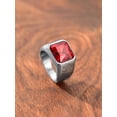 thumbnail image 6 of ChainsProMax Bright Stone Vibrant Square Signet Rings for Men, Stainless Steel/Gold Plated/Black, 6 of 10
