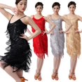 thumbnail image 2 of Vestido de baile latino para adultos, con lentejuelas y borlas, para primavera, para baile, fiesta, actuación en el escenario, vestido de competición, 2 of 2