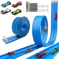 thumbnail image 1 of Pista flexible HGEVFL de 15.75 pies para niños con 4 carros de carreras y accesorios, 1 of 4