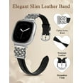 thumbnail image 2 of Wearlizer Leather Band Compatible with Versa 4/Versa 3/Sense/Sense 2 Fitness Trackers- Slim Celtic Heart Knot Strap, Soft Genuine Leather Women’s Watch Band, 2 of 6