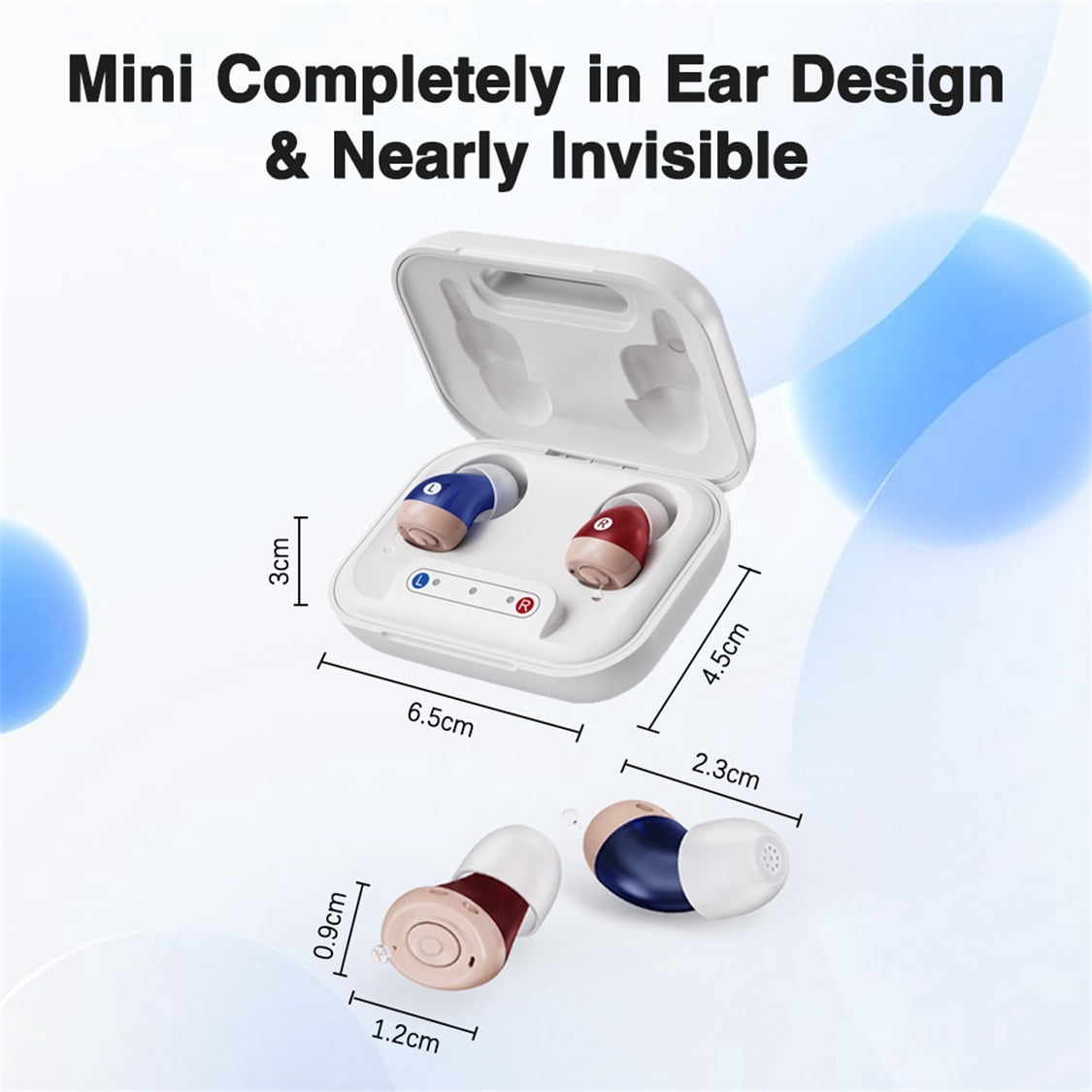 Jinghao Personal Sound Amplifier Product  CIC for Ears for Seniors Adults with Rechargeable Charging Box