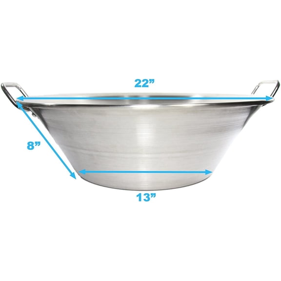 Cazo Stainless Steel Large 22" Widespread Heavy Duty Caso Para Freir Carnitas Acero Inoxidable$$Garden & Patio