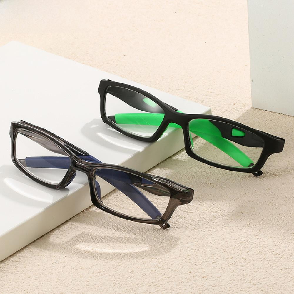 3 Pairs Mens Rimmed Sporty Rectangle Reading Glasses +2.0, Womens Blue Light Blocking Plastic Sport Spring Hinge Readers 2.00, Fashion Presbyopia glasses +200 strength