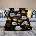 thumbnail image 2 of RUIYC Cute S'Mores Blanket Cookie Blanket Black Soft Plush Fuzzy Flannel Throw Blanket for Couch Food Blanket for Kids, 2 of 6