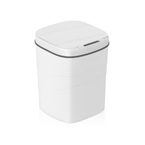 4 Gallon Automatic Touchless Trash Can with Motion Sensor - Slim White Bathroom & Kitchen Garbage Bin