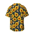 thumbnail image 2 of Xecao offers the Sunflowers for Men's Casual Short-sleeved Shirt, a button-up collared shirt with a pocket, perfect for beach vacations and yacht travel in the Medium size., 2 of 7