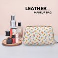 thumbnail image 4 of Abstract paint dots spots pattern Makeup Bag, Large Capacity Travel Cosmetic Bag for Women Girls- Travel Toiletry Bag Leather Portable Waterproof Makeup Case Organizer with Handle, 4 of 4