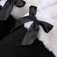 thumbnail image 4 of Luxurious Comfy Plush Slippers,Unique Ribbon bow Accent Pattern,Fleece Band and Interior,Non-slip Rubber Textured Sole(Black-7), 4 of 7