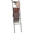 thumbnail image 6 of Metal 5 Tiers Blanket Ladder Holder Wall Leaning Towel Rack with Hooks Bathroom, 6 of 8