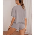 thumbnail image 7 of Richie House Pajama Short Sleeve Women's Crop Knitted Sleep Pj Set Top/Shorts RHW2925-H-L, 7 of 7