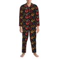 thumbnail image 3 of Naloa Compass And Mountains In Bicycle Wheels1 Men’s Pajamas Set - Long Sleeve Button Down Sleep Shirt and Pajama Bottoms Sleepwear Set-X-Large, 3 of 7