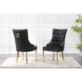 thumbnail image 2 of Double Tufted Black Velvet Side Chairs with Gold Stainless Steel Legs, 2 of 2
