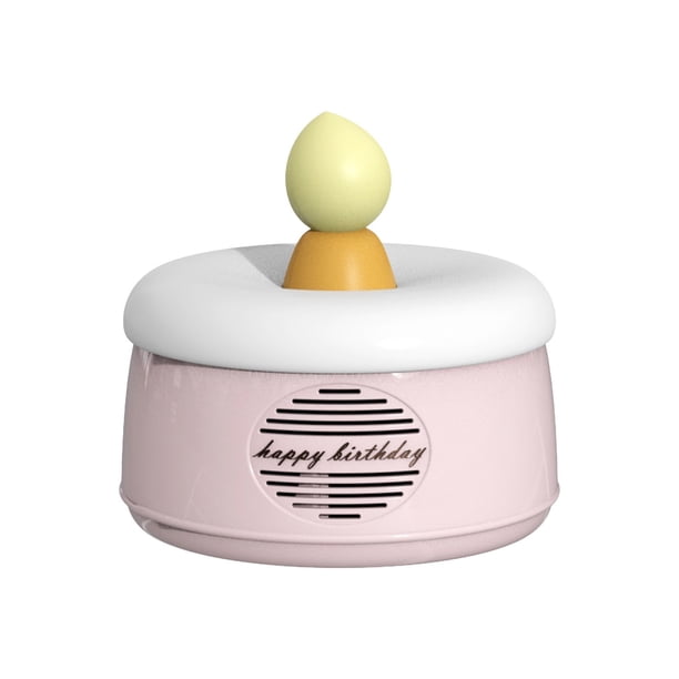 Altavoces Bluetooth Inalámbricos Altavoces Bluetooth Forma de Pastel de Cumpleaños con Luz Ambiental Altavoces Inalámbricos Recargables Decoración de Mesa Linda para Regalar Altavoces Bluetooth Portát