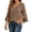 Khaki, variant on Women Blouses Ruffle 3/4 Sleeve Sequin Top V Neck Double Layer Tunic V Neck Shape Elegant Tunic Green,L