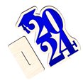 thumbnail image 1 of Minkissy 1Pcs Blue Wooden Craft for Celebratory Events 2024 Graduate Table Ornament Graduation Party Supply, 1 of 8