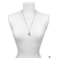 thumbnail image 3 of Delight Jewelry Goldtone Disc with Crystal Heart Silvertone Forever Bar Charm Necklace, 23", 3 of 4