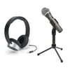 Samson Q2U USB/XLR Dynamic Microphone with SR450 Closed Back Headphones Bundle