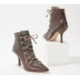 thumbnail image 6 of Louise et Cie Vanida Chestnut Grey Leather Lace-Up Pointed Toe Pump Ankle Boots (CHESTNUT/GRA, 7), 6 of 6