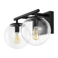 thumbnail image 6 of SAFAVIEH Severa 2-Light LED Black Metal Wall Sconce with Clear Shade, 6 of 8