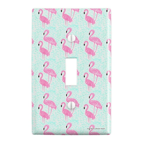 Flamingos and Waves Plastic Wall Decor Toggle Light Switch Plate Cover