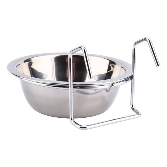 Hanging Stainless Steel Pet Bowl Detachable Crate Mount Feeding Water Bowl Anti-Spill Hanging Dog Cat Rabbit Bowl with Metal Hook Bracket for Crate & Kennel