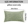 thumbnail image 5 of Unique Bargains Solid Striped Soft Sofa Decorative Pillow Covers (2 Count) Light Green 12" x 20", 5 of 6