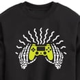 thumbnail image 3 of Instant Message - Skeleton Gamer Hands - Toddler & Youth Crewneck Fleece Sweatshirt, 3 of 6