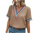 thumbnail image 2 of New Arrivals Gamivast Plus Size Cotton Tops for Women 2X Shirts for Women Trendy Summer 2024 Womens Blouses Casual Plus Size Short Sleeve Shirts for Women V Neck, 2 of 8