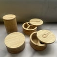 thumbnail image 7 of Pebbuoy Bamboo Seasoning Storage Box with Magnetic Swivel Lid Wooden Salt Cellar Pepper Sugar Spice Holder Round Container Bowl Kitchen Gadgets, 7 of 7