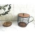thumbnail image 2 of Coffee Pod Holder - Large Capacity Black Wire Kup Storage with Wooden Base - Modern Coffee Basket Decor for Kitchen Countertop for Pods & Espresso Capsules，Gold, 2 of 9