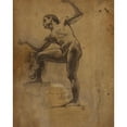 thumbnail image 2 of Albert Besnard 15x18 Black Ornate Wood Framed Double Matted Museum Art Print Titled - The Artist (1890), 2 of 5