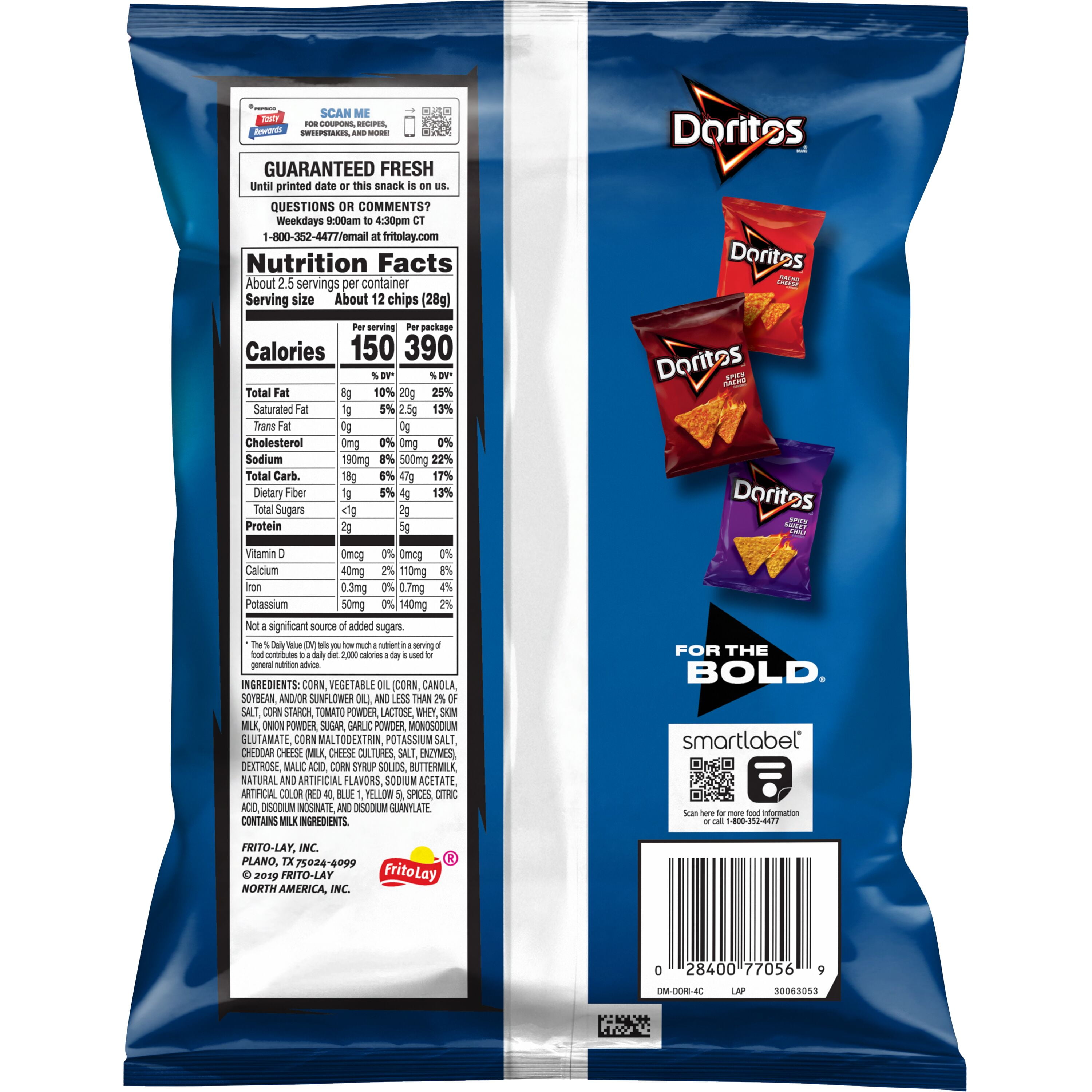 Doritos Tortilla Chips Cool Ranch Flavored 2.625 oz Bag