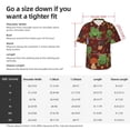 thumbnail image 5 of Vsdgher Frogs and Mushrooms Print Men's Hawaiian Shirts Button Down Tropical Holiday Beach Shirts Vacation Clothes,Medium, 5 of 7