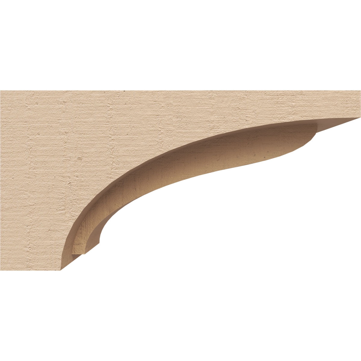 4"W x 8"D x 4"H Wide Helena Rough Cedar Woodgrain TimberThane Corbel, Primed Tan