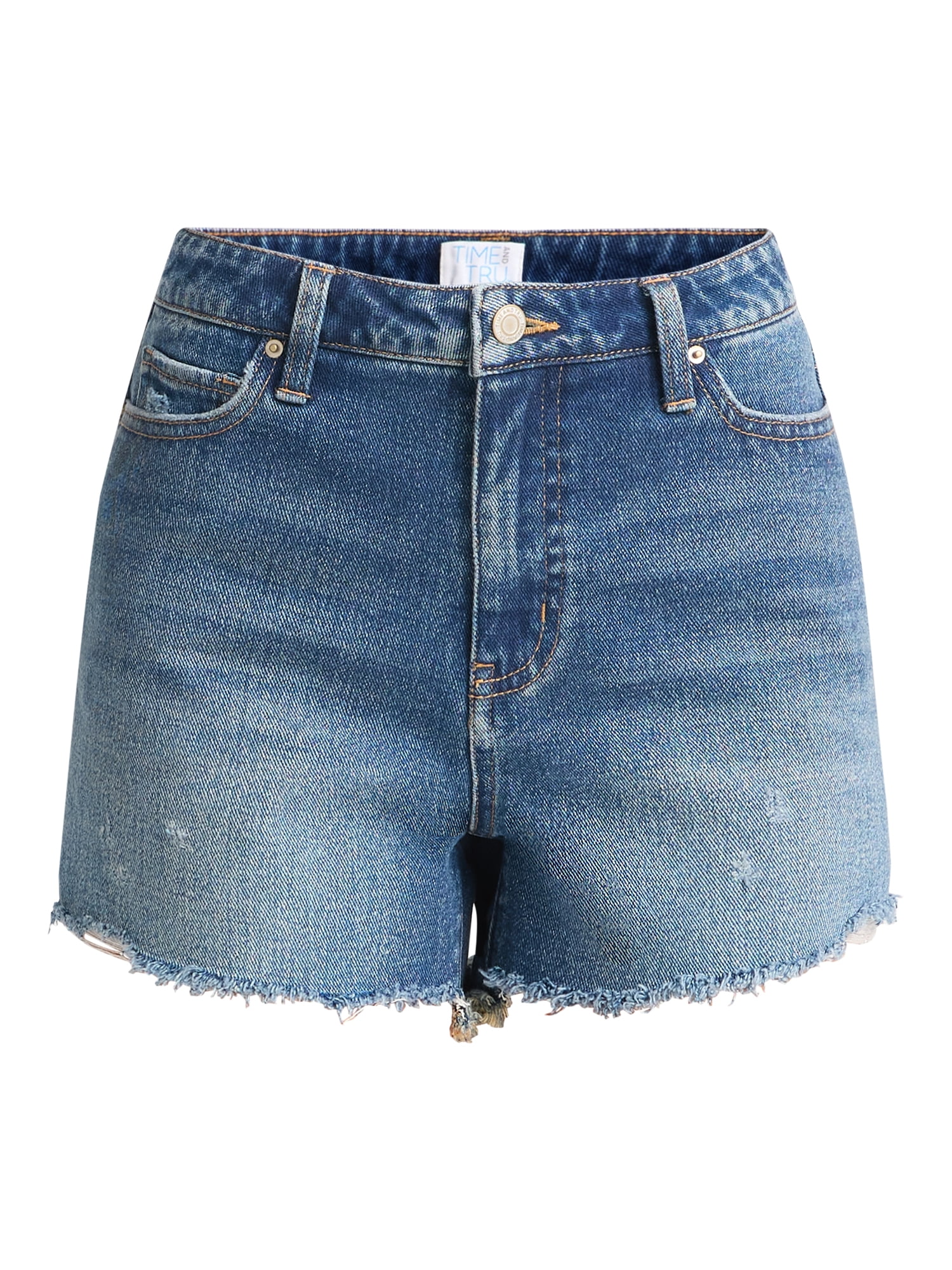 Time and Tru Women's Destructed 4" Denim Short, sizes 2-20