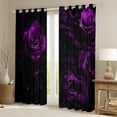 thumbnail image 2 of Castle Fairy Teens Flower Rose Black Out Curtains,Chic Floral Blossoms Curtains Pack of 2 (42x63 Each),Vintage Aesthetic Bedroom Curtains,Ultra Soft Home Decor, 2 of 6