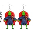 thumbnail image 2 of The Grinch Earrings Kids Grinch Decor 1 Pair Cute Cartoon Earrings Gift For Women Girl Birthday/Valentine's Day/Anniversary, 2 of 4