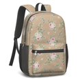 thumbnail image 2 of Pioneer Flower Floral Print Pattern 17" School Backpacks for Teens,Waterproof Oxford Fabric,S-Shape Padded Straps for School,Travel,Hiking,Camping, 2 of 5
