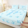 thumbnail image 4 of Manfei Cartoon P Personalized Initial Bed Sheets 4pcs for Kids Girls,Teens Female Geometric Stripes Kawaii Bowtie King Sheets,Microfiber Bedroom Decor, 4 of 5
