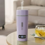Water Bottle Travel Electric Kettle Portable Small Mini Tea Coffee Kettle Water Boiler, 350ml Water Heater With 4 Temperature Control,304 Stainless Steel