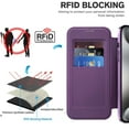 thumbnail image 6 of Allytech Wallet Case for iPhone 14 Pro with Card Slots & Lens Protector, Compatible with MagSafe, Slim Shockproof Anti-Scratch Clear Back Panel [RFID Blocking] Case - Purple, 6 of 7