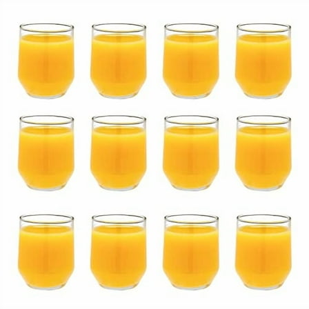 Vikko Juice Glasses, 7 Ounce Glass Cups for Drinking Orange Juice, Water, Kids Glass Drinking Glasses for Tasting, 7 oz Juice Glass, Set of 12 Clear Glass Tumblers