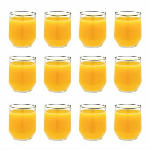 Vikko Juice Glasses, 7 Ounce Glass Cups for Drinking Orange Juice, Water, Kids Glass Drinking Glasses for Tasting, 7 oz Juice Glass, Set of 12 Clear Glass Tumblers